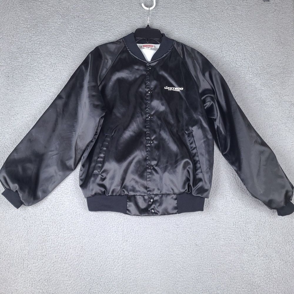 Vintage‎ Hartwell Jacket Mens Large Black USA Made Bomber Nylon Whiteco Metrocom